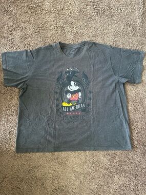 Disney Black Gray Mickey Mouse All American Classic Jersey